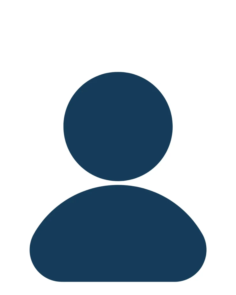 Et enkelt, mørkeblått brukerikon med et sirkelformet hode og halvovale skuldre på en hvit bakgrunn.